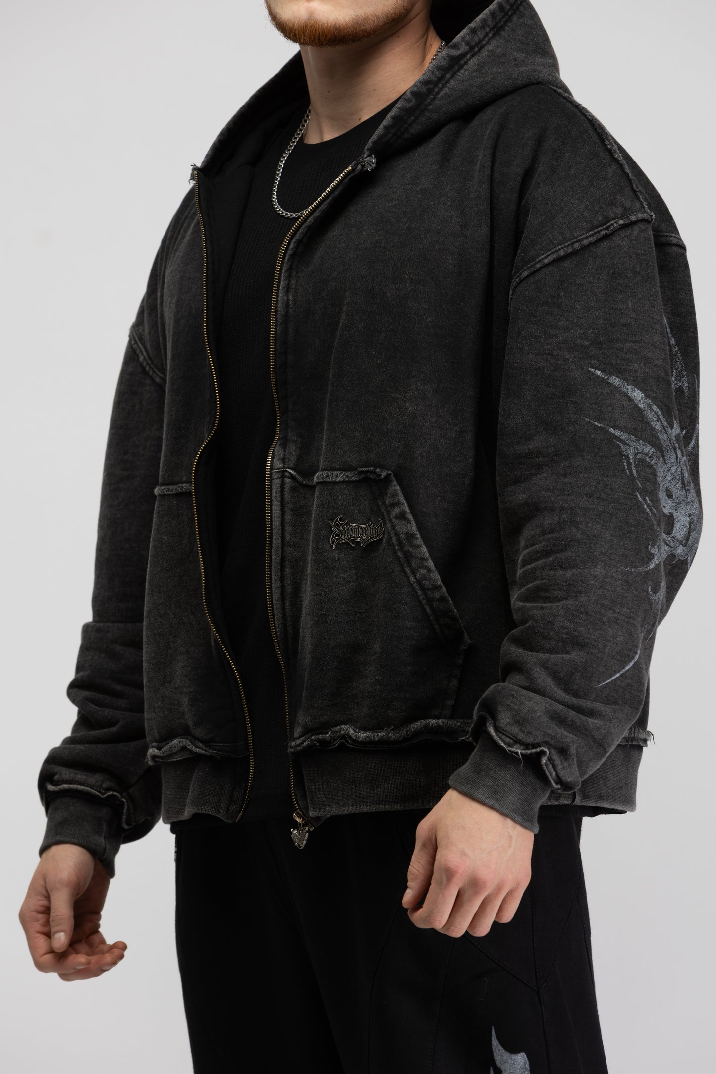 Transcend zip up hoodie black