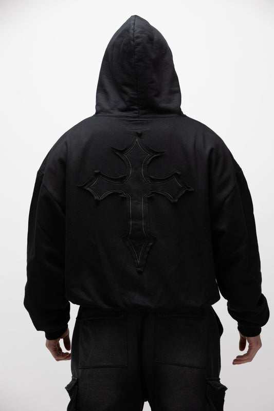 Cross hoodie black