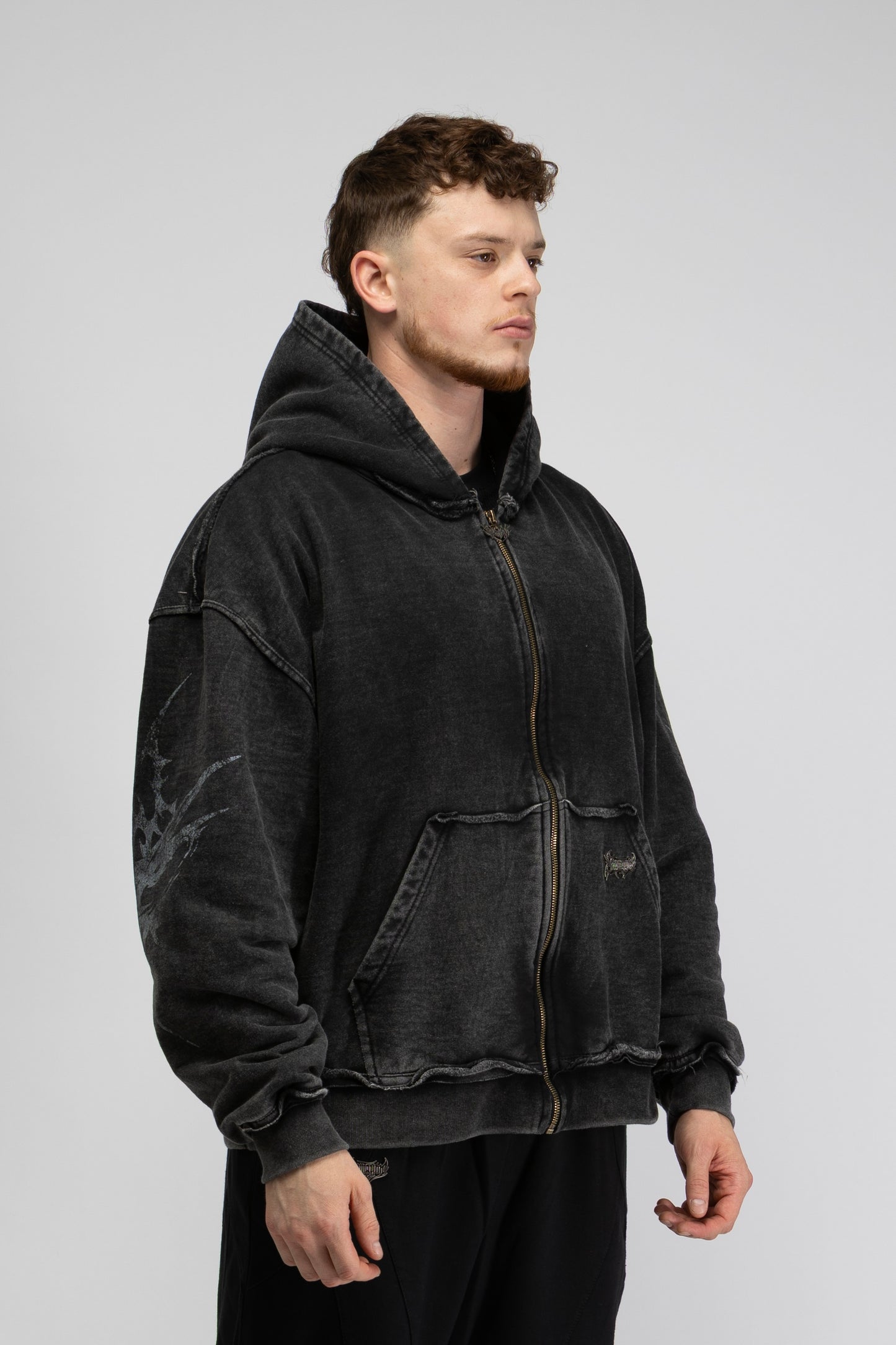 Transcend zip up hoodie black