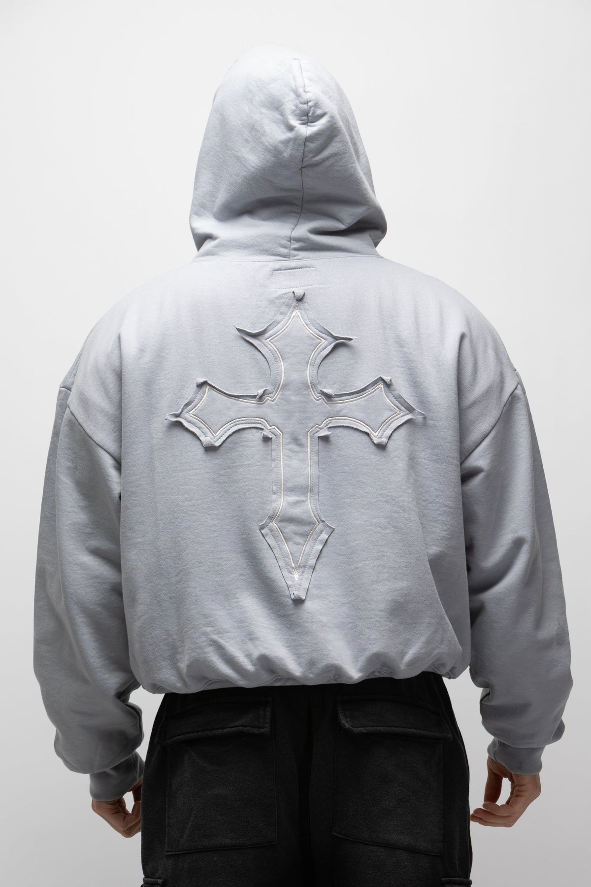 Cross hoodie grey