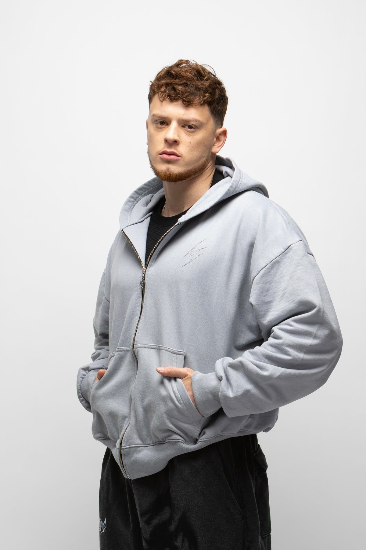 Cross hoodie grey