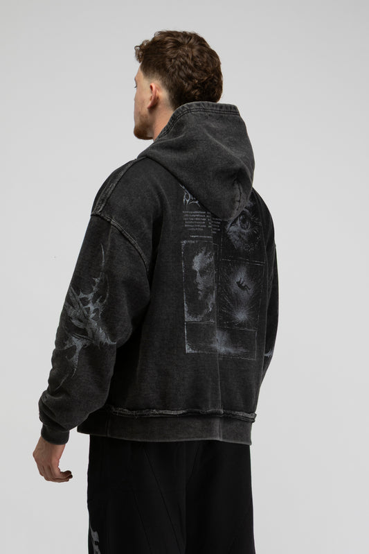 Transcend zip up hoodie black