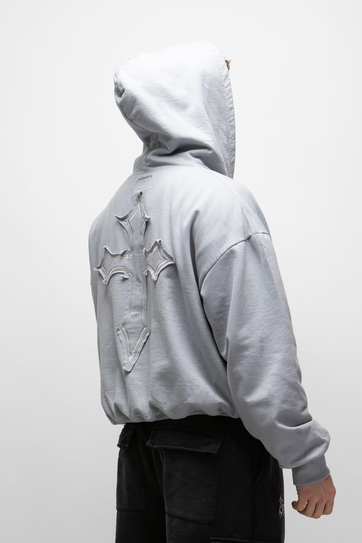 Cross hoodie grey