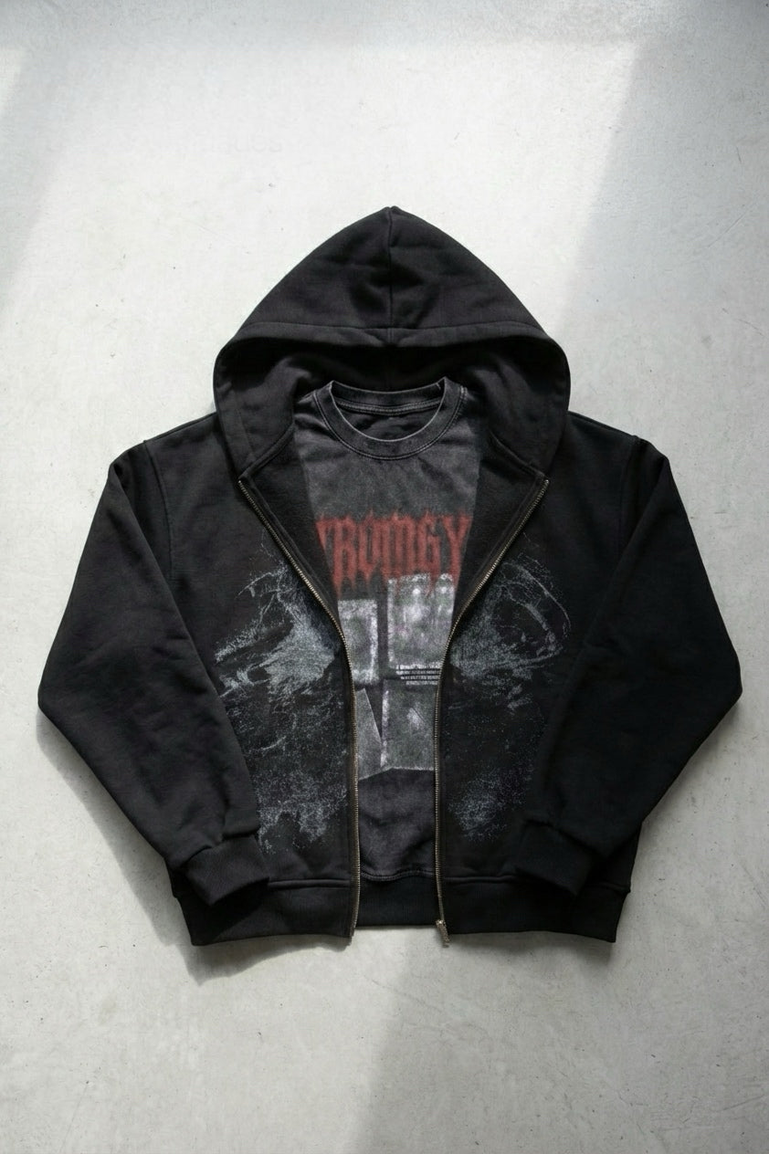 SIGNAL OVERSIZE + ZIP UP HOODIE