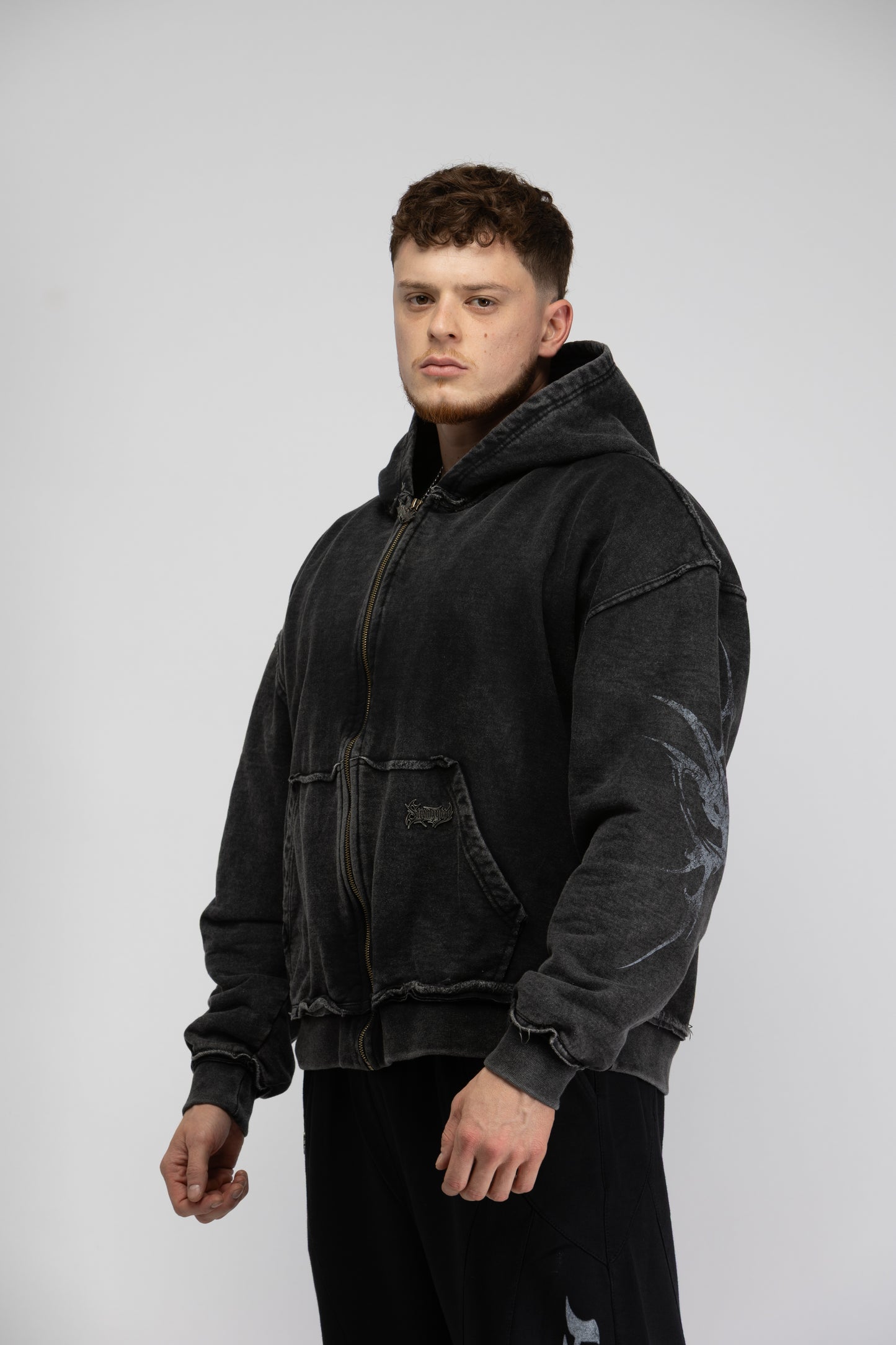 Transcend zip up hoodie black